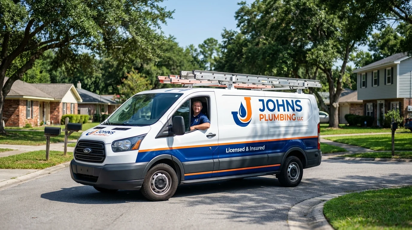 Johns Plumbing LLC service van in Thornwood, NY