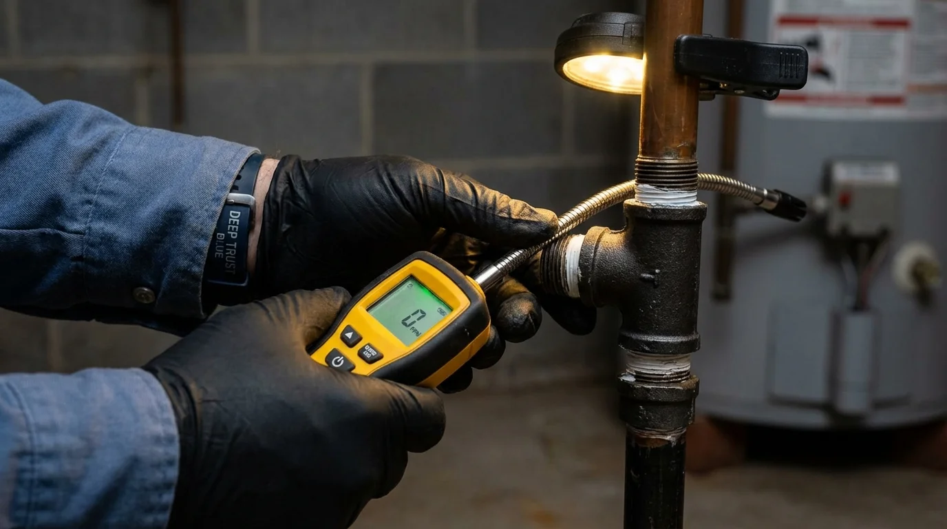 Gas leak detection with electronic sniffer by Johns Plumbing LLC in Thornwood