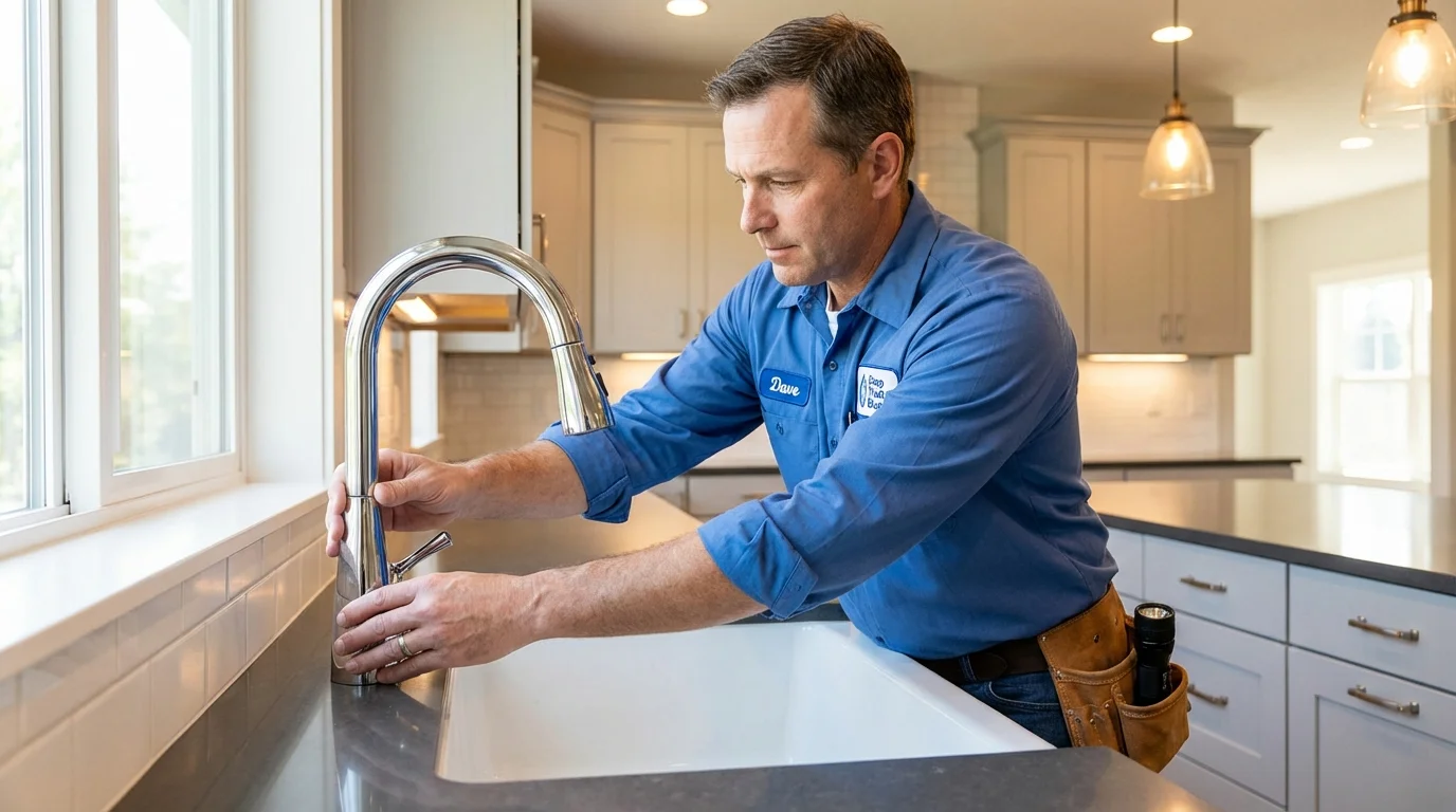 Kitchen faucet installation by Johns Plumbing LLC in Thornwood
