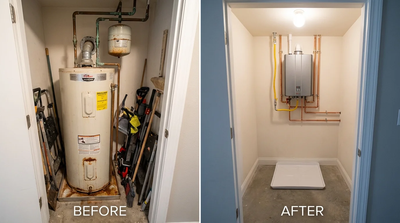 Tank water heater versus wall-mounted tankless unit comparison for Thornwood, NY homeowners